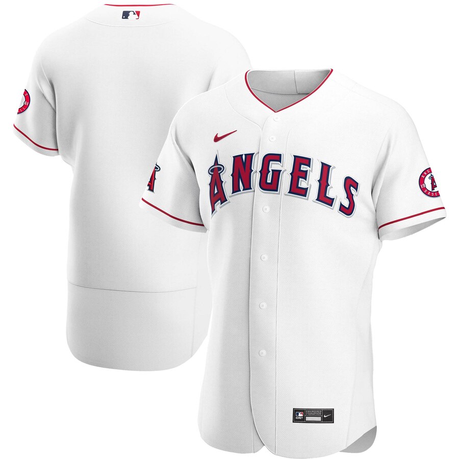 Custom Los Angeles Angels Men Nike White Home 2020 Authentic Team MLB Jersey